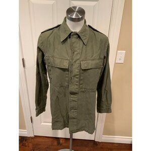 Seyntex Dutch Patch Strange Girls Never Die Green Button-Up Military Shirt Sz L